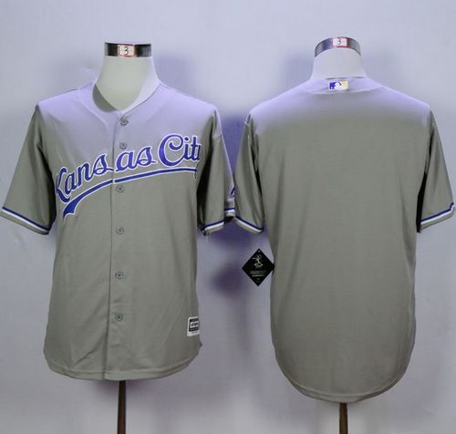 Royals Blank Grey New Cool Base Stitched MLB Jersey
